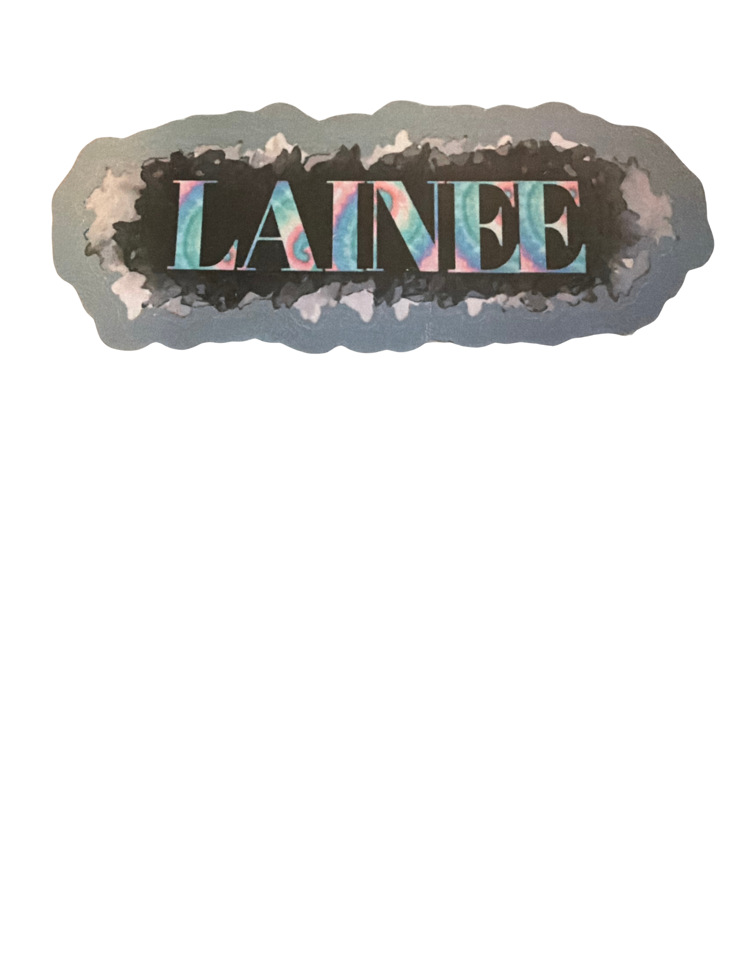 Personalized watercolor name sticker for Lainee