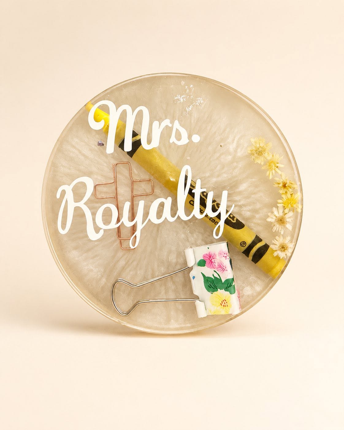 Mrs Royalty teacher resin name plaque