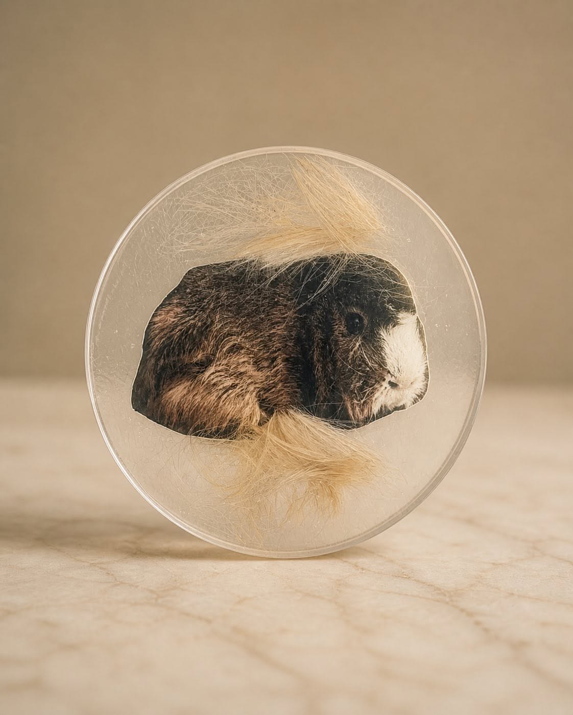 Custom guinea pig pet portrait resin coaster