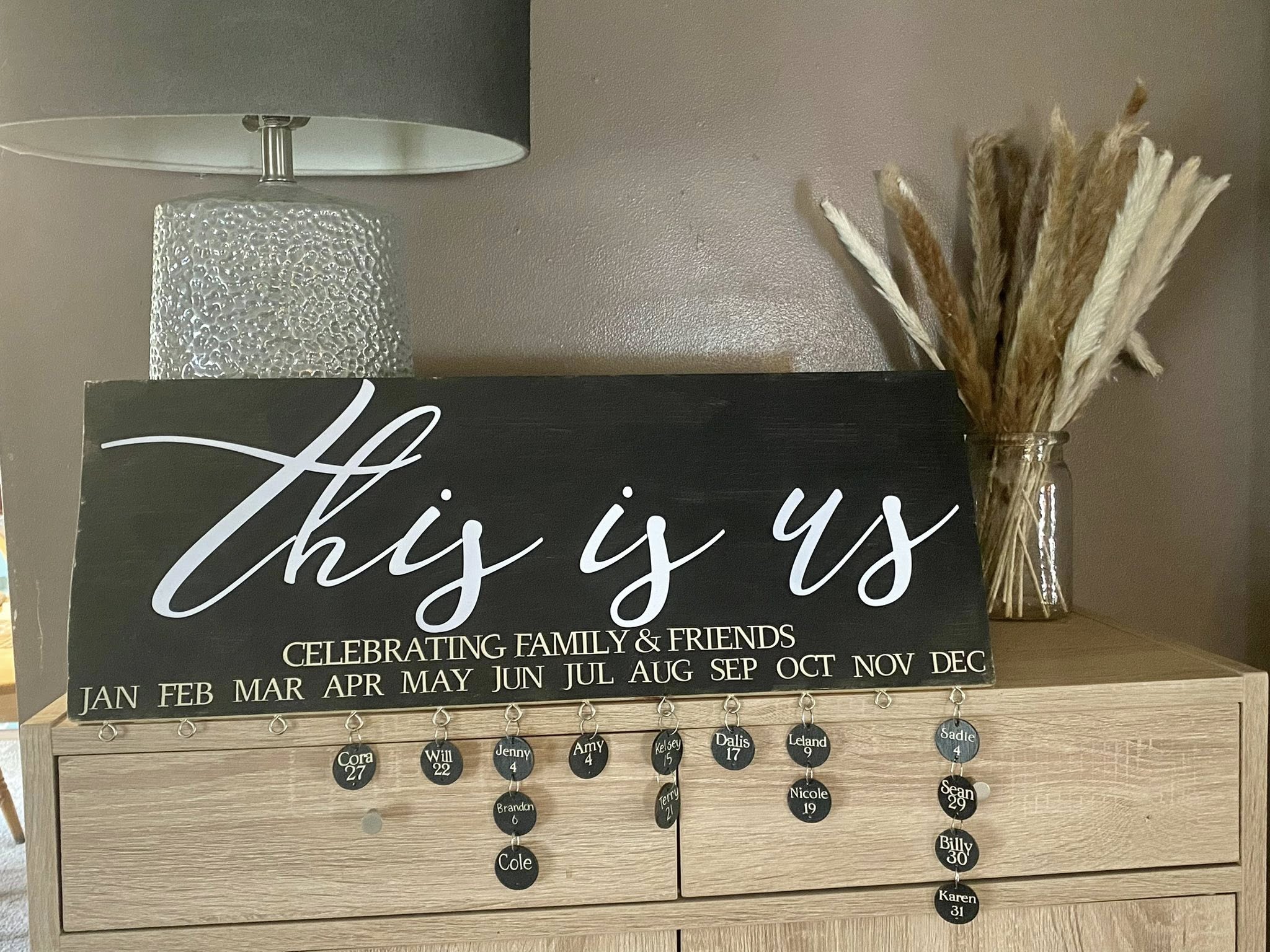 This Is Us family celebration board