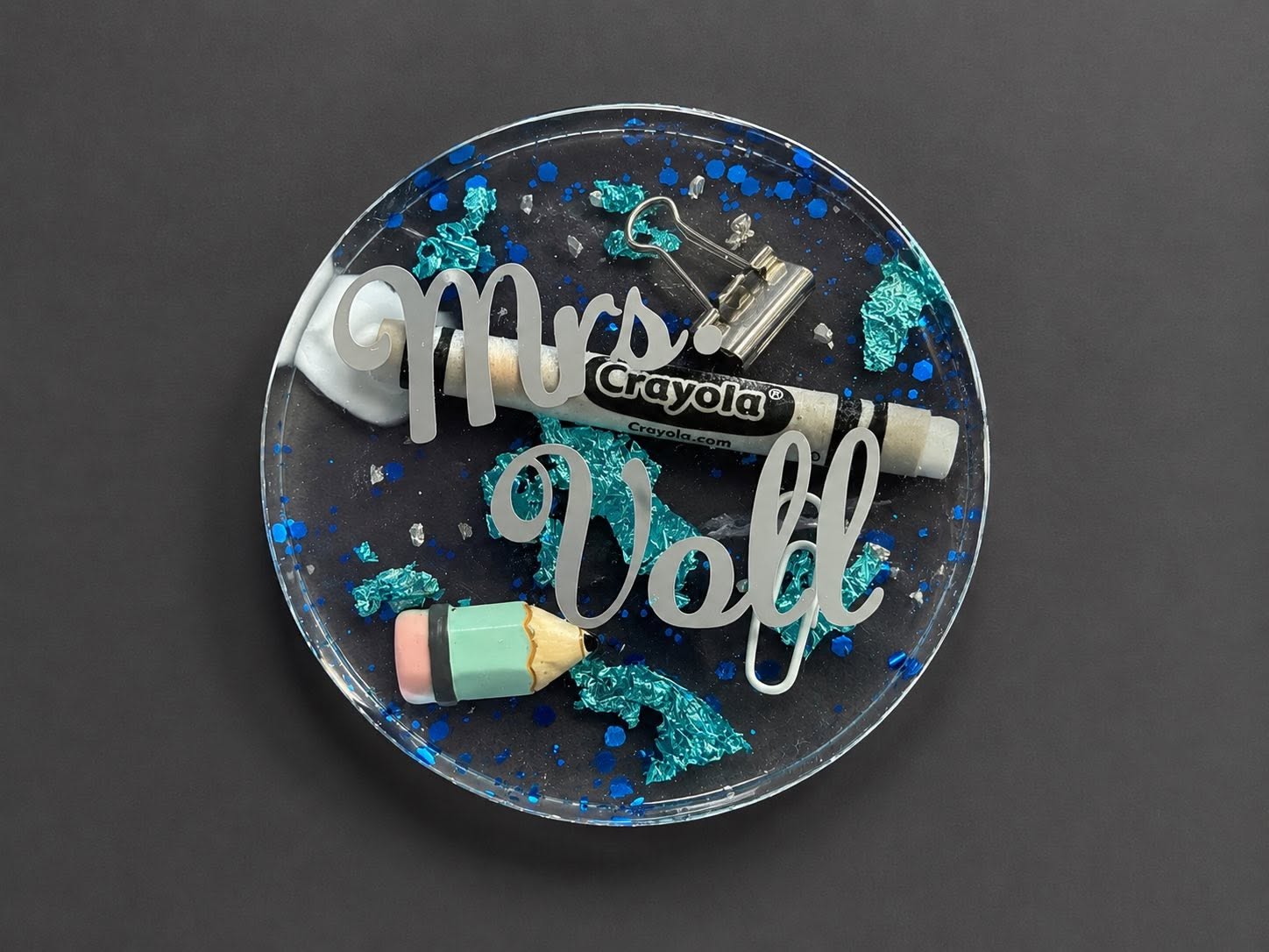 Mrs Voll teacher resin name plaque