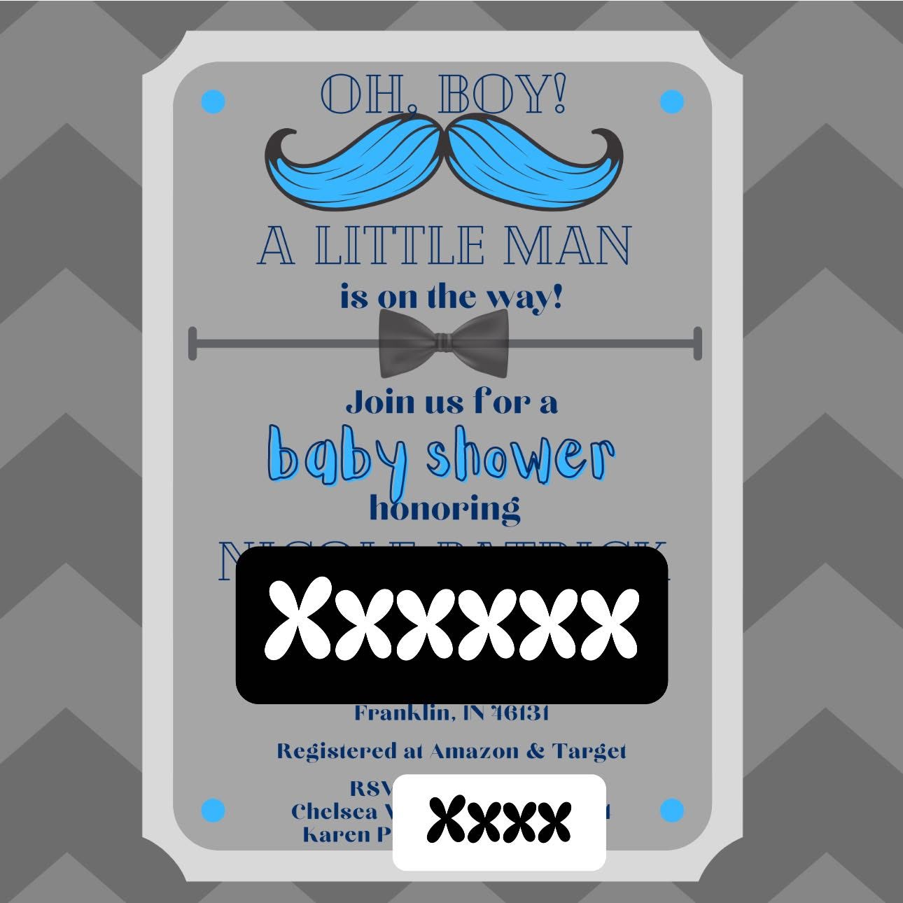 Custom baby shower invitation design