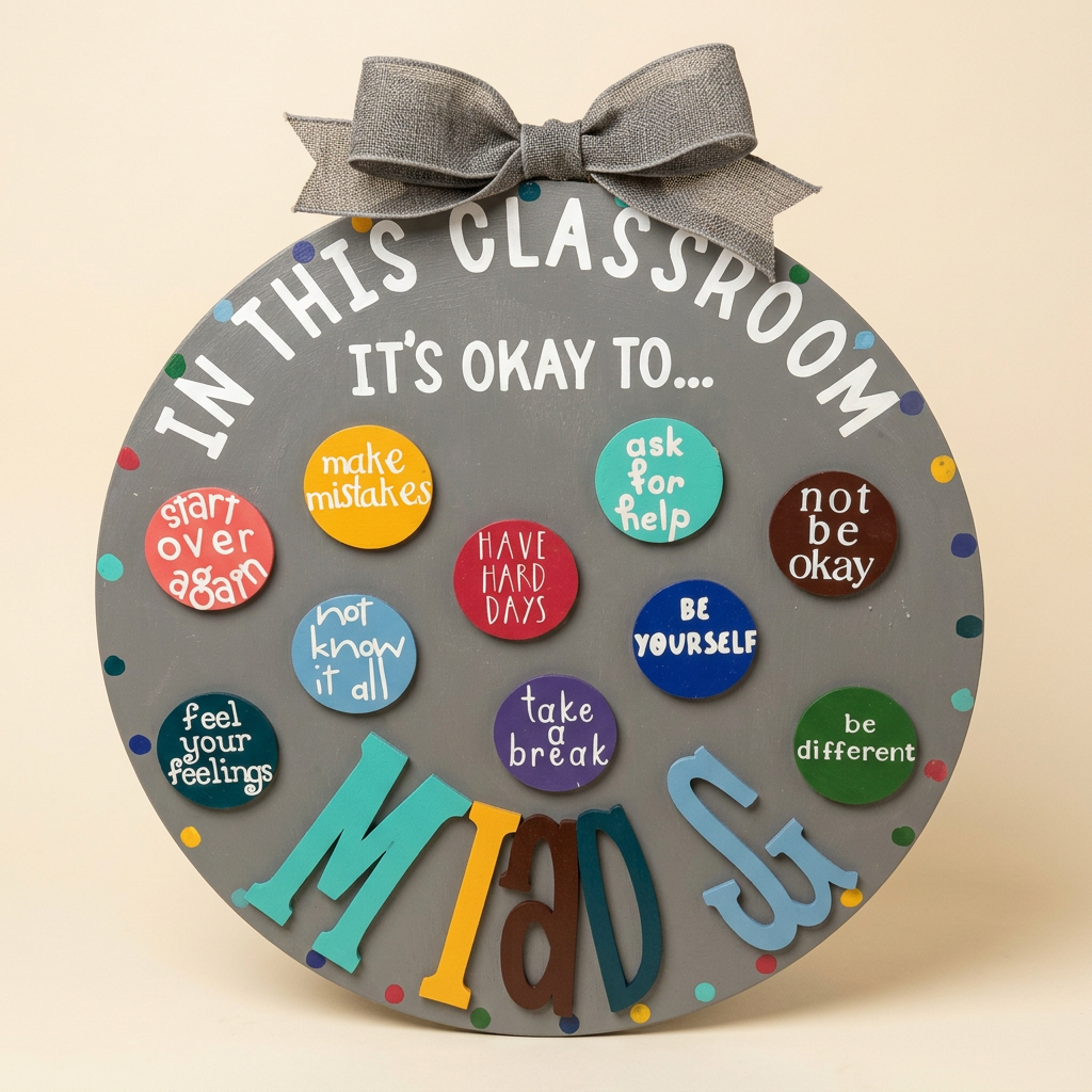 It's Okay classroom wooden sign