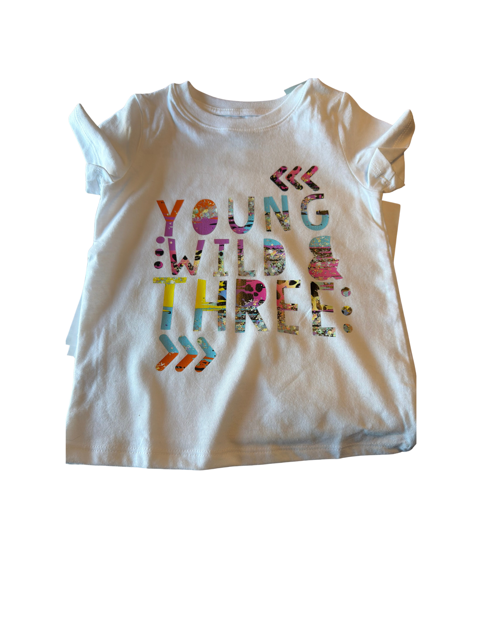 Young Wild and Three toddler birthday tee