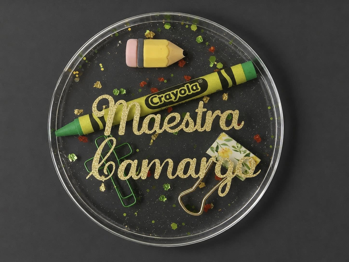 Maestra Camargo teacher resin name plaque