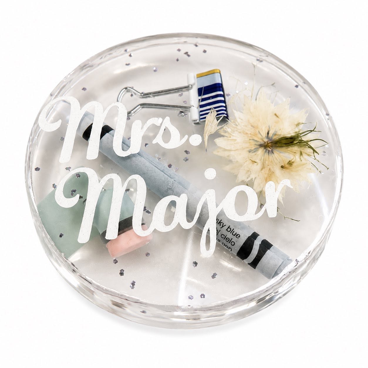 Mrs Major teacher resin name plaque