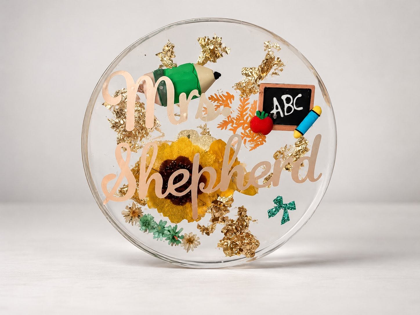 Mrs Shepherd teacher resin name plaque