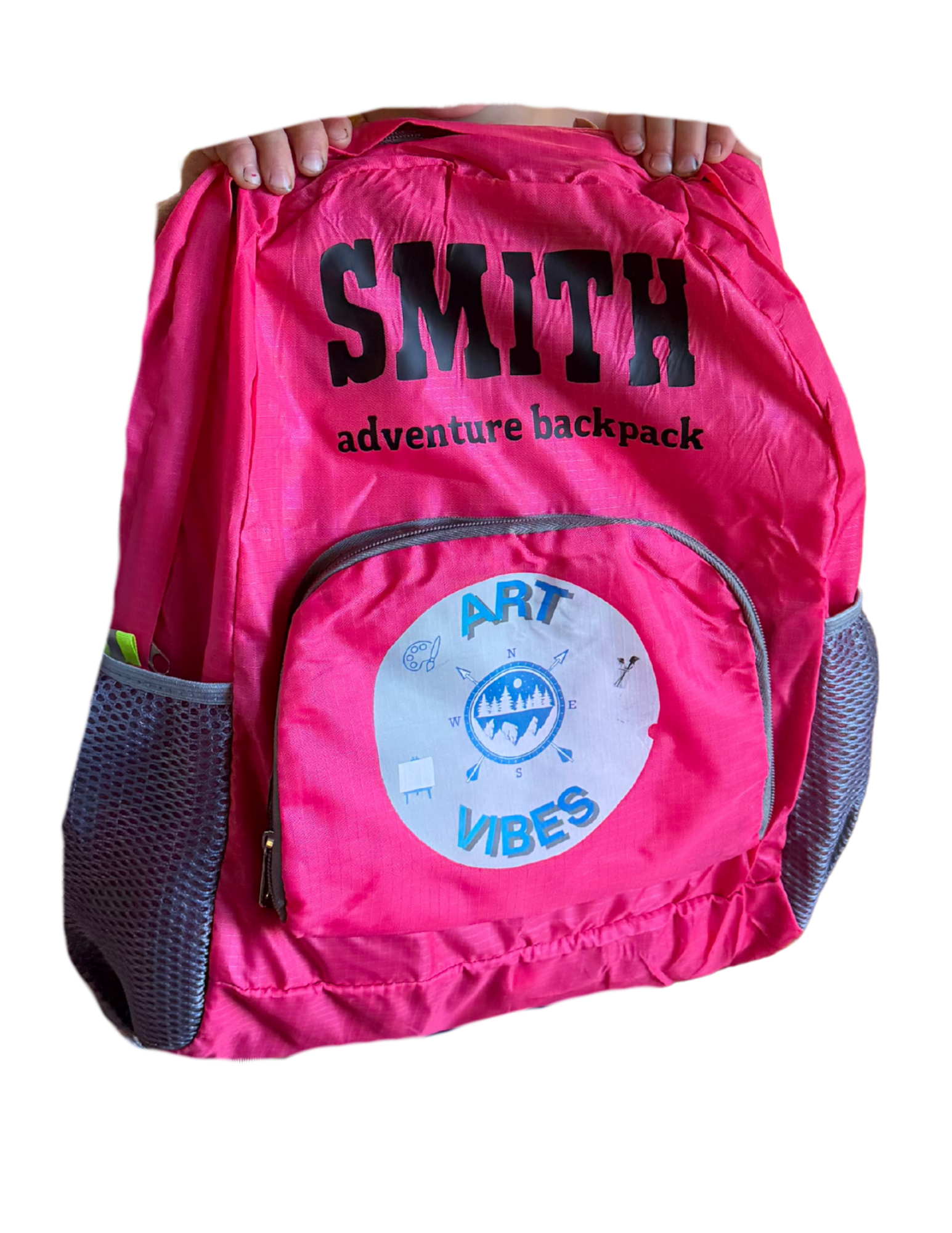 Personalized Smith adventure backpack in pink