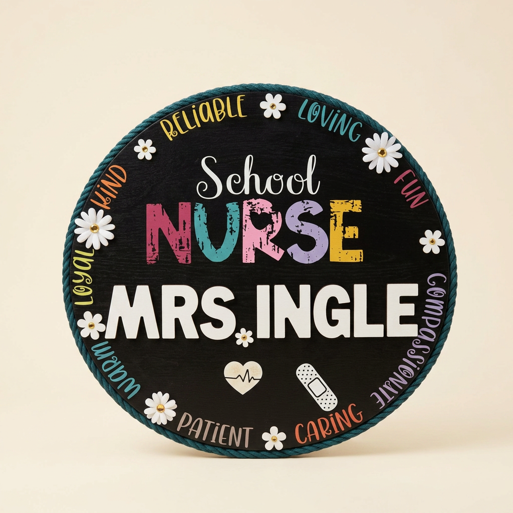 School nurse door hanger