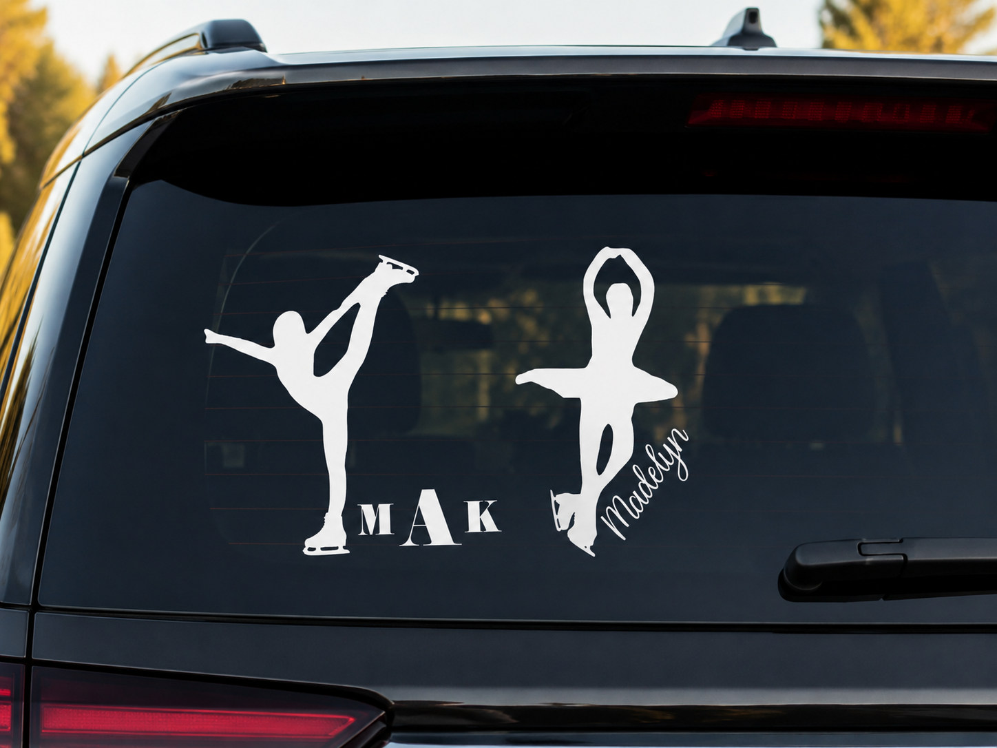 Figure skater and ballerina car decals
