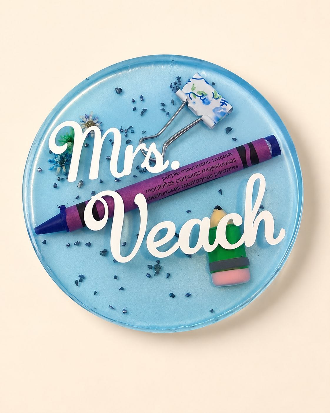 Mrs Veach teacher resin name plaque