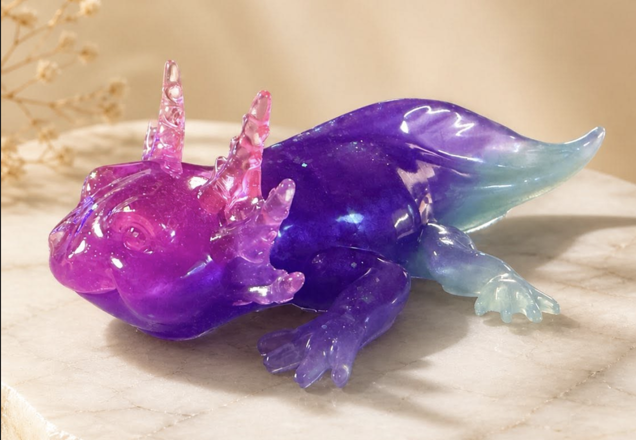 Galaxy resin axolotl