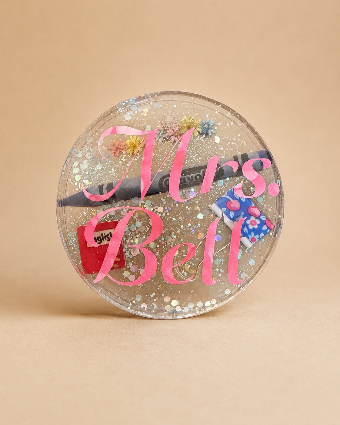 Mrs Bell teacher resin name plaque